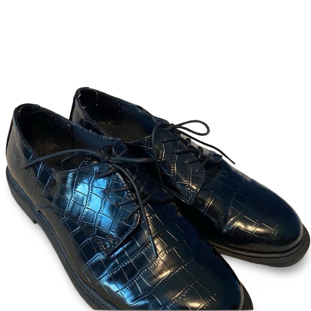 Faux Leather Oxfords